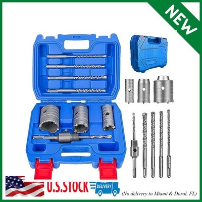 8PCS Masonry Hole Saw Kit, Concrete Hole Saw 2 Inch, SDS Plus Corning Bits for C