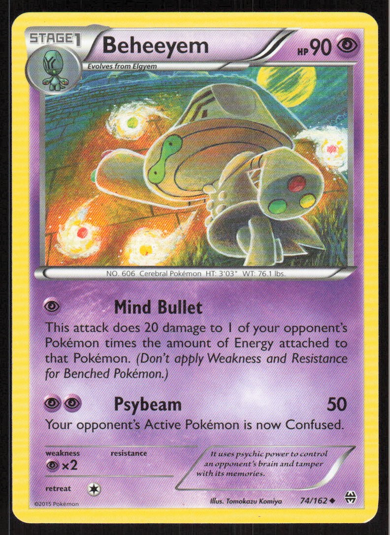 Beheeyem 74/162 Uncommon BREAKthrough Pokemon Lightly Played