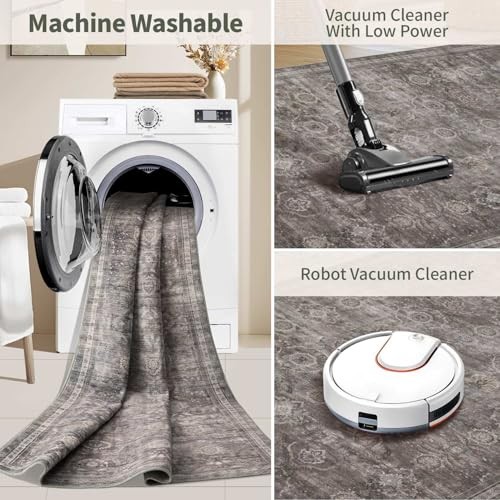 Area Rugs 5x7 for Living Room Bedroom, Grey 5' x 7' (Rectangular) Taupe/Grey