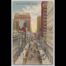 Antique Postcard Madison Avenue Memphis Tennessee 1944 Linen