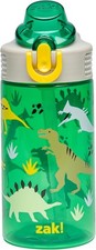 Lightweight 16oz Kids Water Bottle with Hygienic Pop-Up Spout - Dino Style