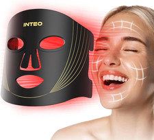 LED Face Mask Red Light Therapy 850nm Infrared 180 LEDs Rechargeable Timer