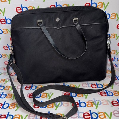 Kate Spade New York Jae Laptop Bag in black nylon With Leather Trim 