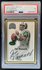 2000 Fleer Greats of the Game Joe Namath Gold Border Auto 49ers PSA 5