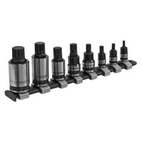 Sealey Spline Buchse Bit Set 8Pc 0.6Cm,1Cm & 1.3Cmsq Drive Black Series AK6214B
