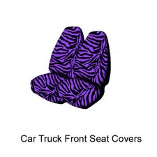 New Zebra Print High Back Front Seat Covers White Pink Purple Red Tan Hot Pink