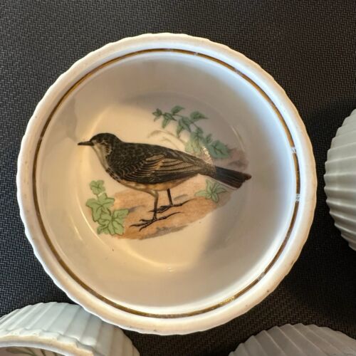 Le Faune Fireproof By Louis Lourioux Porcelain Bird Design Ramekins Set Of 5 - Picture 3 of 7