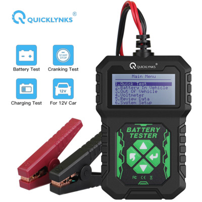 QUICKLYNKS 12V Car Battery Tester Battery Load Tester LCD Display 2000CCA BA107