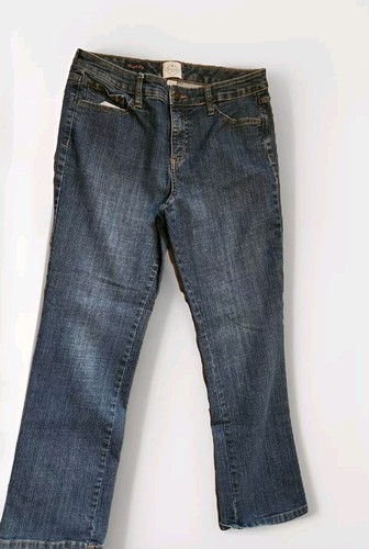 St. John's Bay Straight Leg Jeans Women's Petite 12P Blue Medium Wash Mid Rise