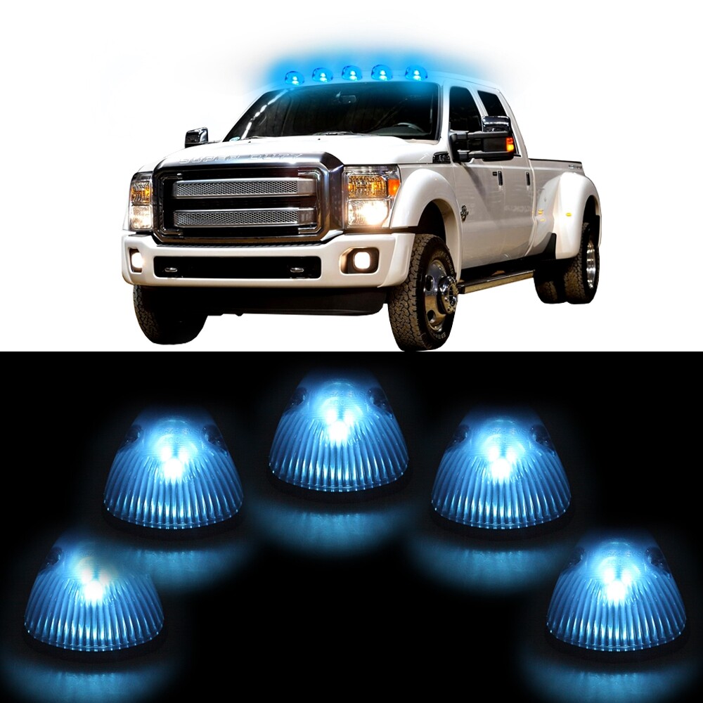 5Pcs Smoke Cab Marker Lights with Blue 5-5050 LEDs 12V for Dodge Ford Trucks