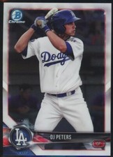 2018 Bowman Chrome DJ Peters Rookie Los Angeles Dodgers RC