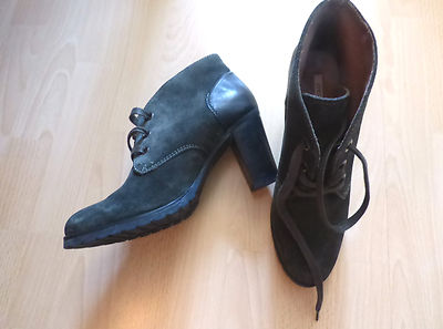 Stiefeletten Geox Respira Schnürschuhe Gr. 40 dunkelgrün auch als Trachten