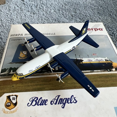 Blue Angels C-130 Hercules Diecast 1/500 Airplane Herpa Model Aviation Navy - Picture 8 of 19