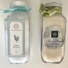 Maison Fleurette Bath Salts Aromatherapy Refresh Nature Spirits Shalimar x2 Jars