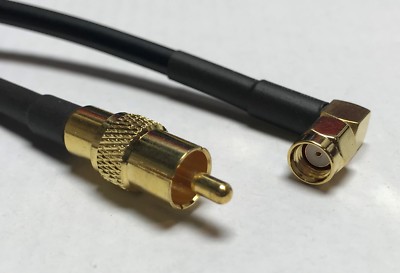 RCA Male to RP-SMA Male Angle Pick Your Length RG58 Coaxial High Qual 50ohm USA