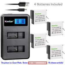 Kastar Battery LCD Dual Charger Replace Original Gopro AHDBT-601 battery Hero 6