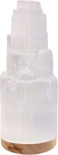 Natural Selenite Lamp, Hand Curved Crystal Lamp with ETL 2-4 LBS, White