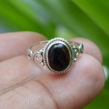 Black Onyx Gemstone 925 Sterling Silver Ring Handmade Gifts Jewelry D-495
