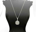 Beautiful 14k White Gold Natural Diamonds 0.65 tcw Charm Pendant Chain Necklace — photo 3