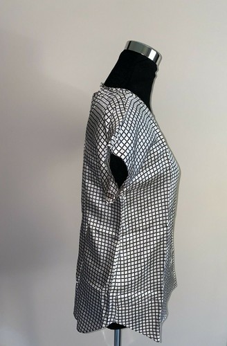 $ 228 Neu mit Etikett Kate Spade Lewitt Squares Shirttail cremefarbenes Top Größe 4 - Bild 6 von 10