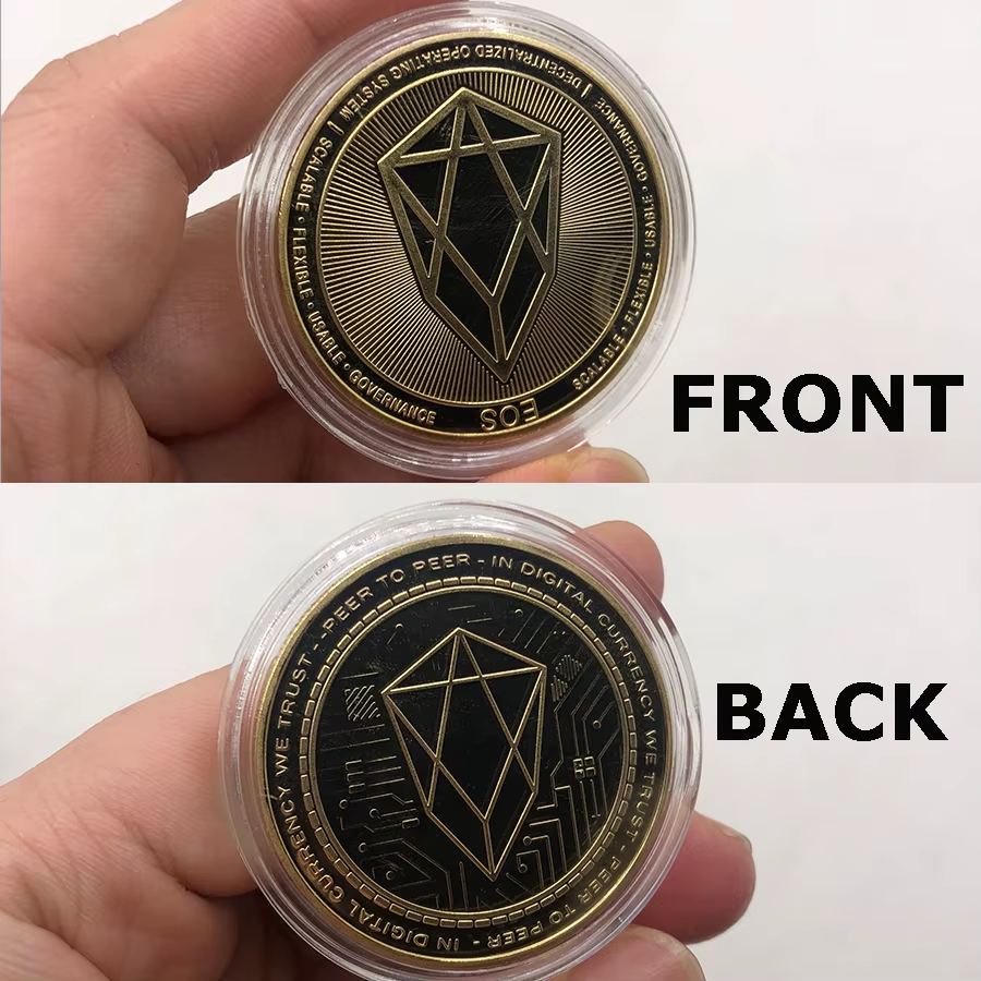 Bitcoin BTC ETH LTC Dash XRP XMR EOS AD Coin Metal Physical silver/Gold  Coin | eBay UK