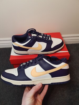 Nike Dunk Low Turnschuhe Retro Segel/Kokosmilch/Lila Tinte/Melonentönung Größe 10 UK