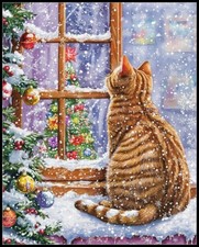 Christmas Visitor 4 DIY Chart Counted Cross Stitch Patterns Needlework DMC Color