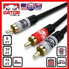 2 RCA to 1 RCA Male Subwoofer Audio Splitter Y Cable Stereo Bass Bi-Direction