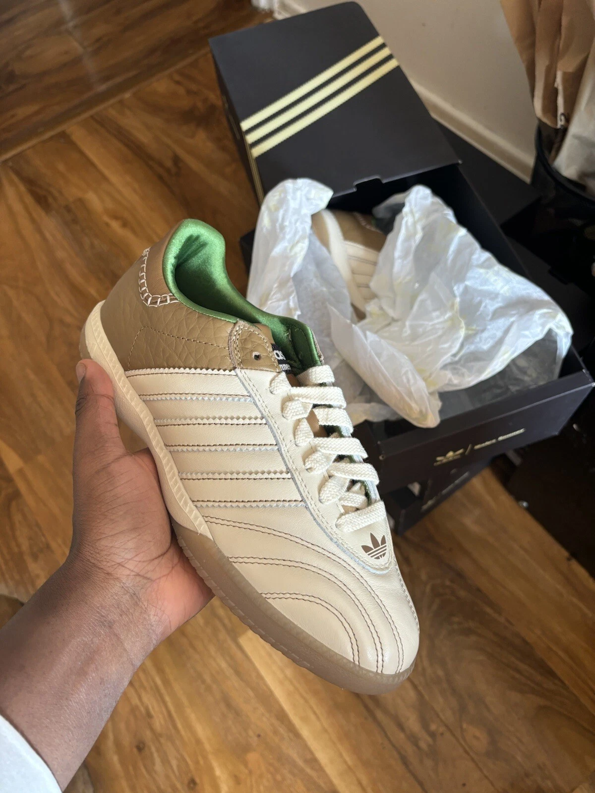 Size 4 - adidas Wales Bonner x Samba Millennium Nappa Pack - Wonder White Brown