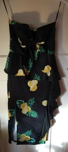 Asos Design Tall Bandeau Bodycon Midi Dress In Lemon Print Uk Size 10 13rn207 Ebay