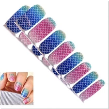 Jaysea Arts Nail Wraps Color Mermaid Fairytale Glitter Sea Street Nail Art, B4G1