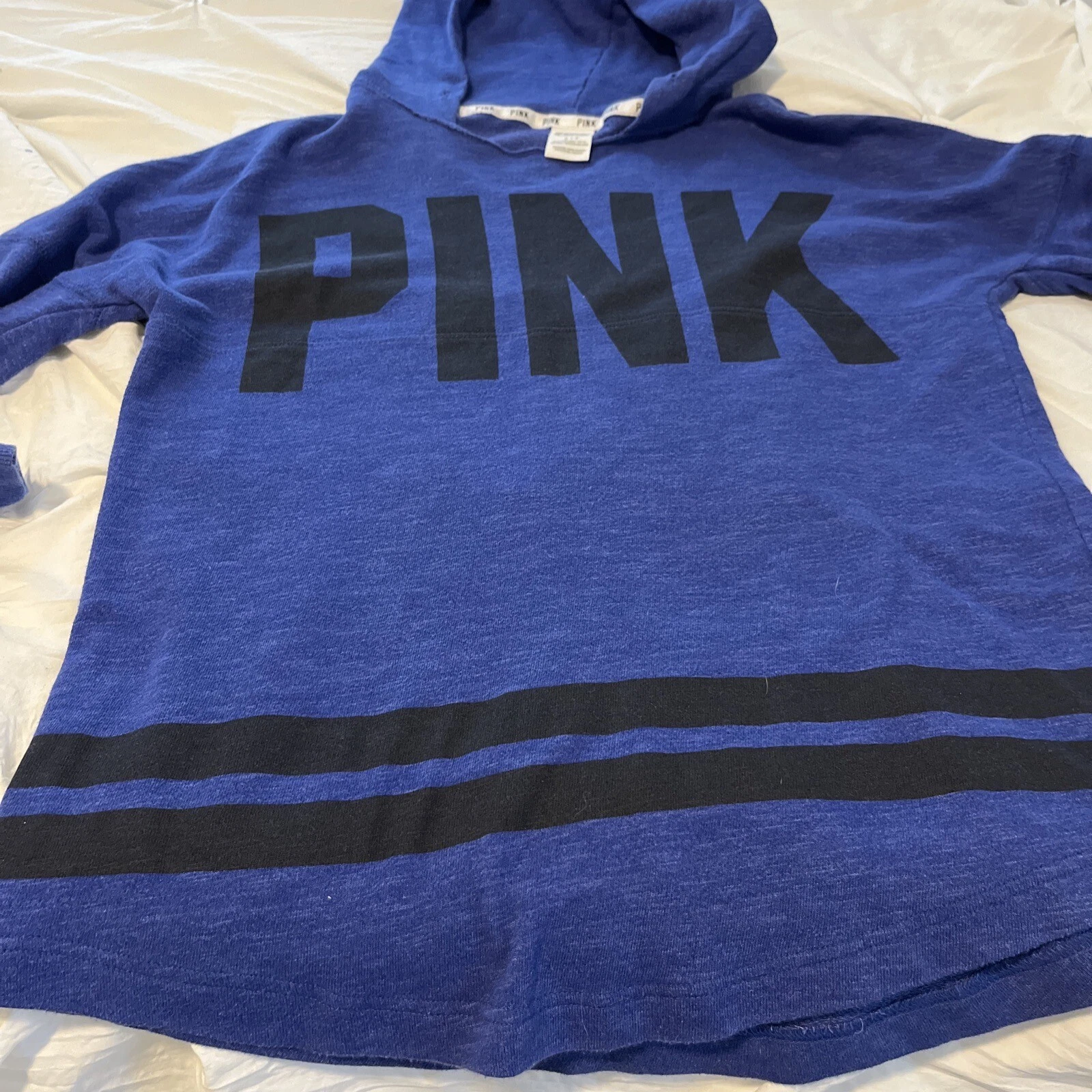 UNDERCOVER Felpa con cappuccio blu Victoria Secret rosa donna piccola blu palestra allenamento fitness casual