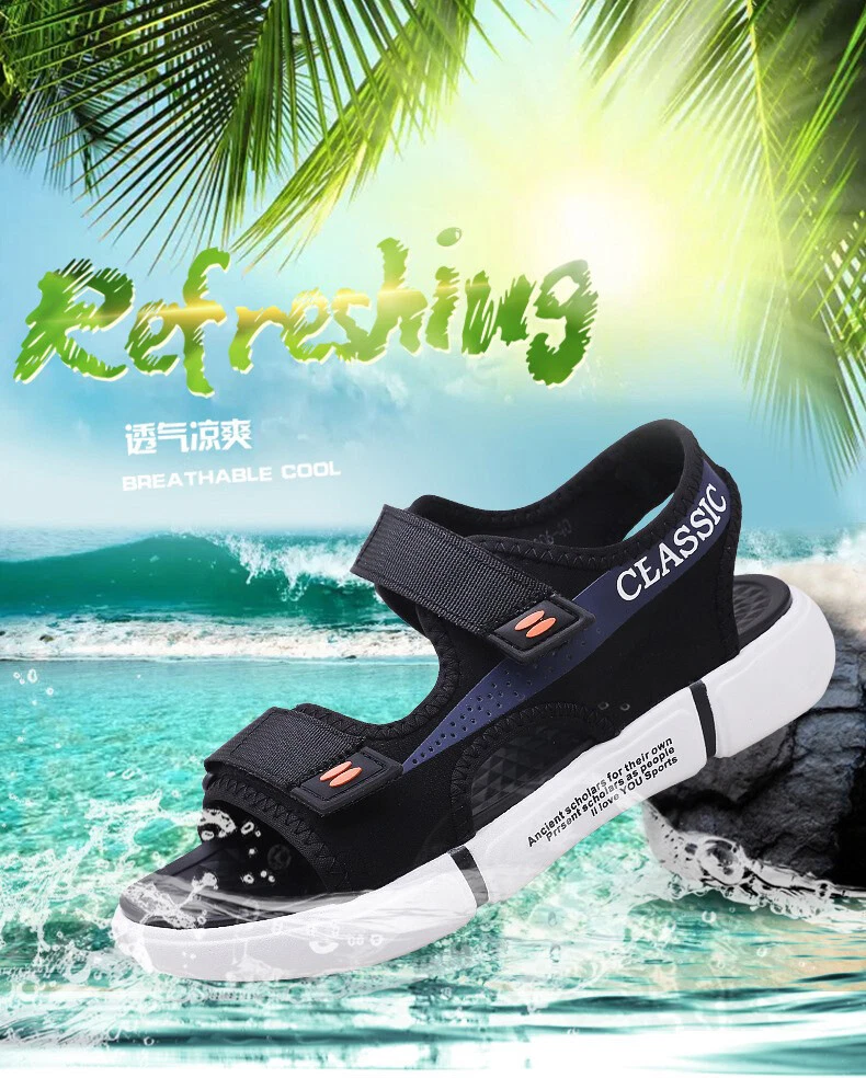 Summer Mens Sports Sandals Casual Slippers Trend Soft Sole Beach Shoes Outdoor