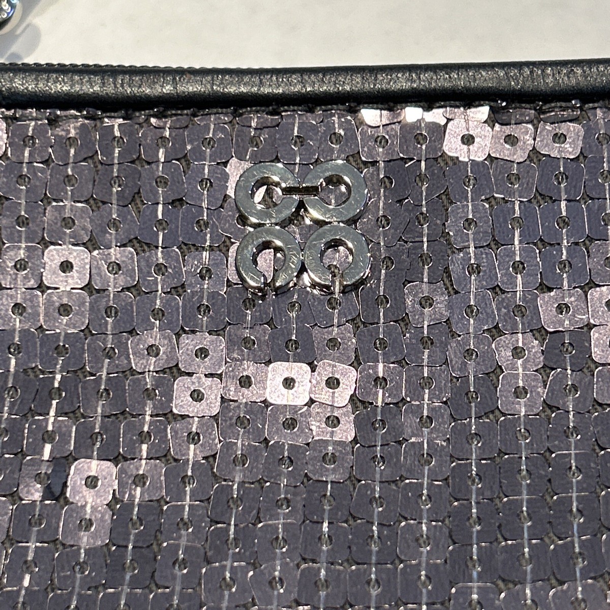 ポーチ COACH Occasion Sequin Small Wristlet 46563 Coach Special Occasion Sequin Small Wristlet No 46563 Silver