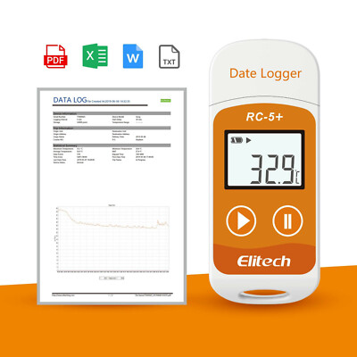 Temperatur Datenlogger USB AUTO PDF raport aufzeichnung IP67 32000 messungen NEU