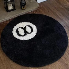 8 Ball Rug23.6" 8ball Rug Bath Matcool Rugs Non Slip Flocking Floor Eight Ball C