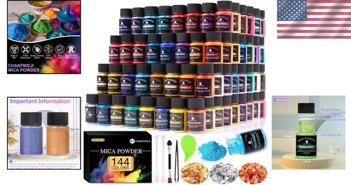 High-Density 144 Color Mica Powder - 10g Natural Pigments for Creative Arts - Picture 2 of 9