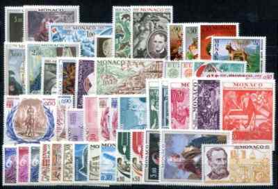MONACO 1972 VERY COMPLETE VINTAGE 49 VALUES INTEGRAL RUBBER MNH**