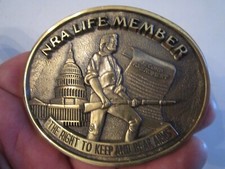 JADCO NRA LIFE MEMBER BELT BUCKLE - SOLID BRASS - GW-12