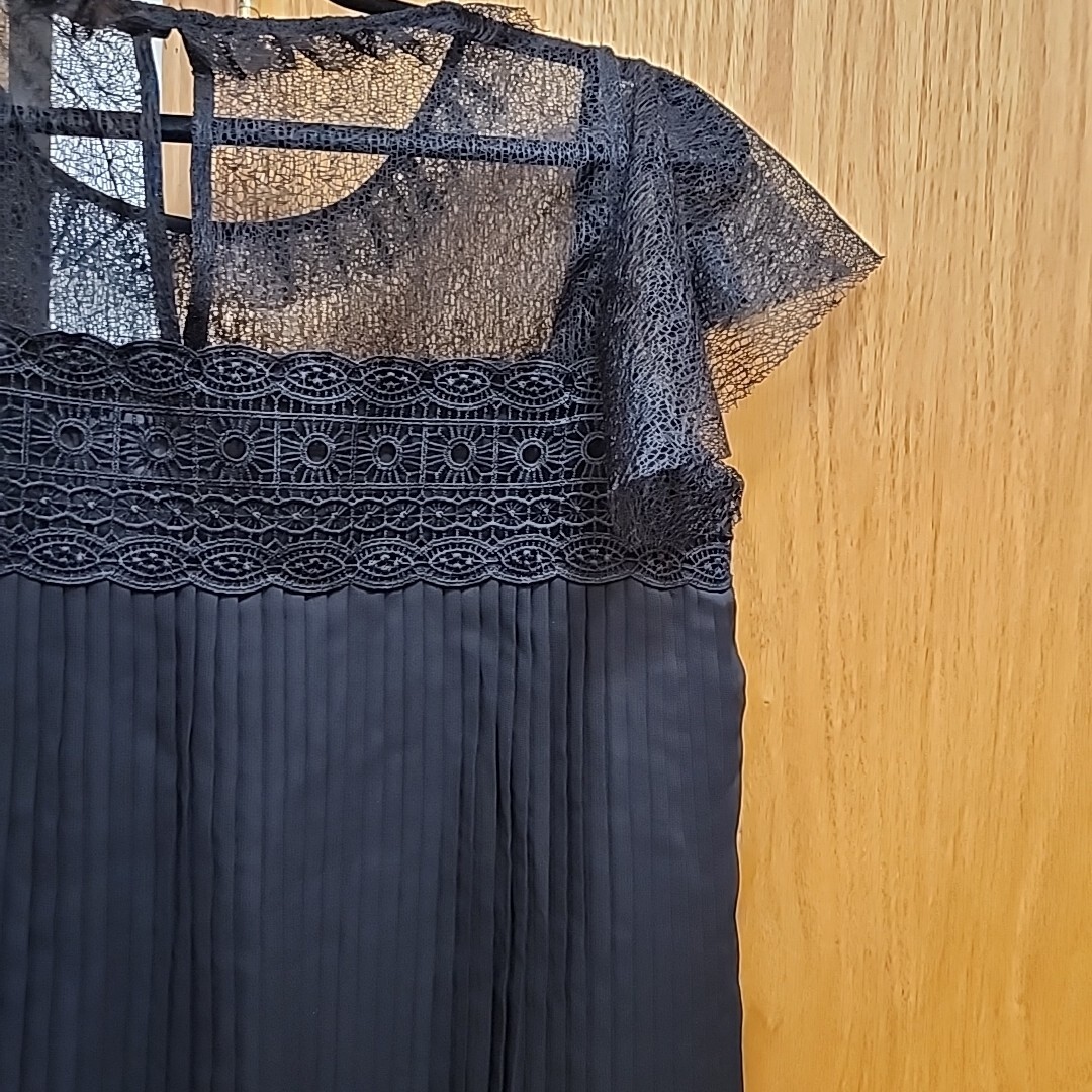 ZARA BASIC COLLECTION Black Pleated Lace Trimmed … - image 7