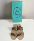 NEW Jack Rogers Lauren Cognac Brown Leather Slip On Slides Flats Sandals Size 5 — photo 2