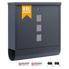 Briefkasten XXL Wandbriefkasten Zeitungsfach Postkasten abschließbar Edelstahl