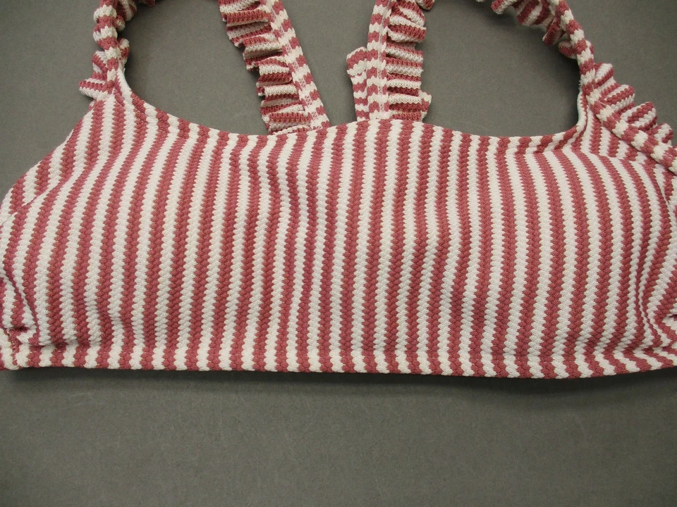 Xhilaration Size M Womens Brown Striped Wireless Padded Bikini Top Swimwear 3L - Image 2 of 4