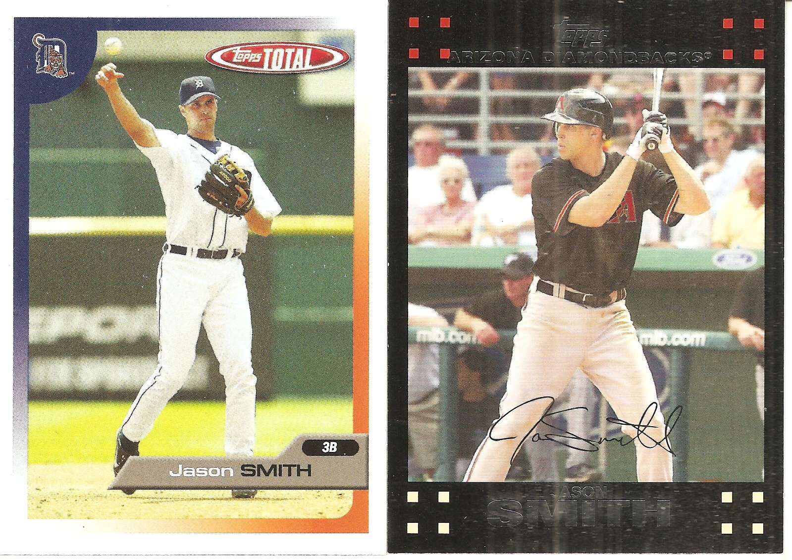 2 DIFFERENT BASEBALL CARD LOT OF JASON SMITH 102