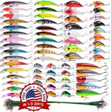 84 PACK Nuevos Señuelos de Pesca de Minnow para Agua Fresca, Agua Salada NEW US