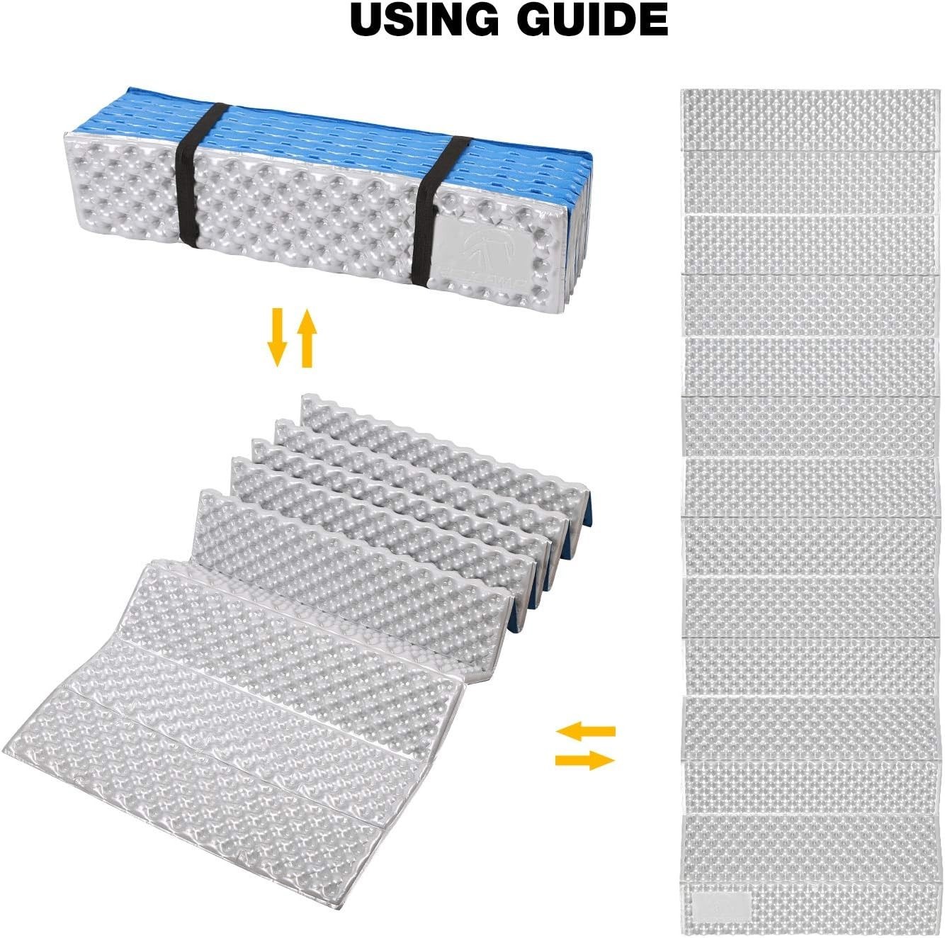 Ultra-Lightweight Foldable Camping Pad - Waterproof Foam Sleeping Pad XL - R-2.1