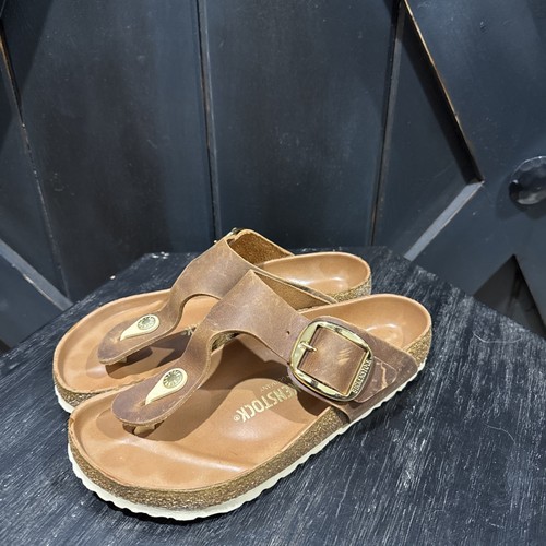 Birkenstock Gizeh Big Buckle Sandals Shoes in Cognac Women’s Size 7US/38EUR EUC - 第 1/15 張圖片