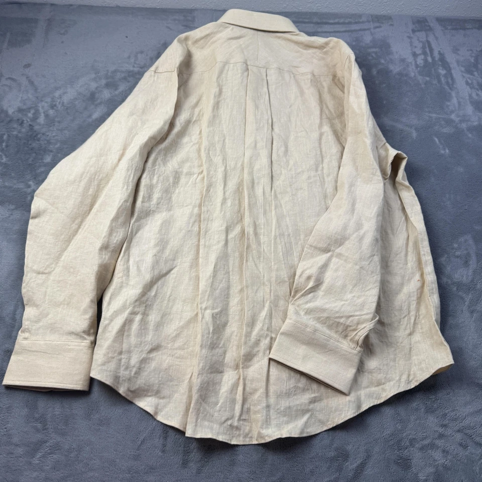 Camisa Náufrago Nantucket Island Para Hombre XL Lino Manga Larga Bordada con Botones Foto 2 de 4