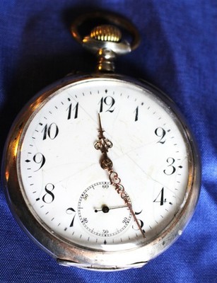 Antike Schweizer Taschenuhr   800 Silber   15 Rubine   überholt   läuft
