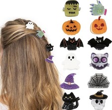 12pcs Halloween Hair Claws CuteGirlsWomens Halloween Strong Hold Hair Claw Clip